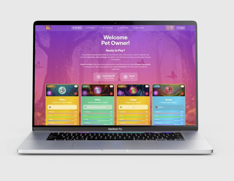 MojiPets Website Design and Development